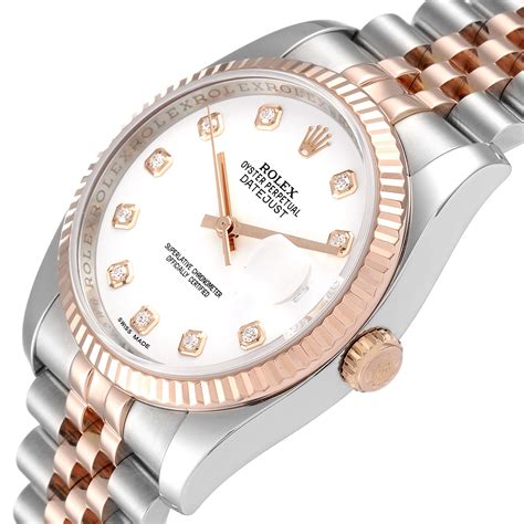 rolex datejust rose gold with diamonds|36mm rolex datejust rose gold.